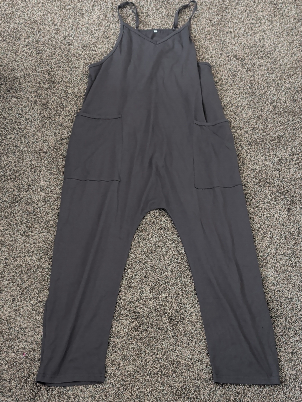 Amazon Women's Dark Gray Sleeveless Pocket Jumpsuit